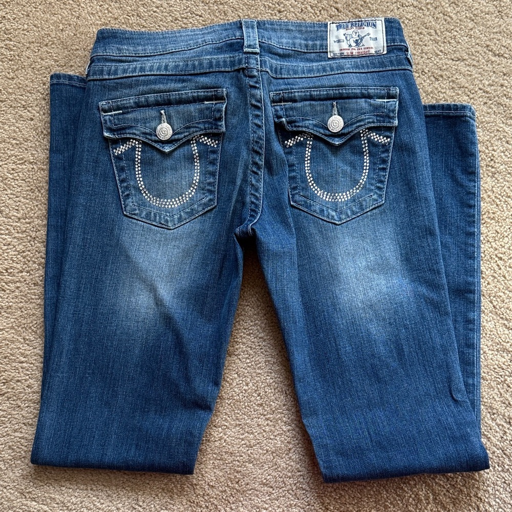 True Religion Slim Straight Women's Blue Jeans